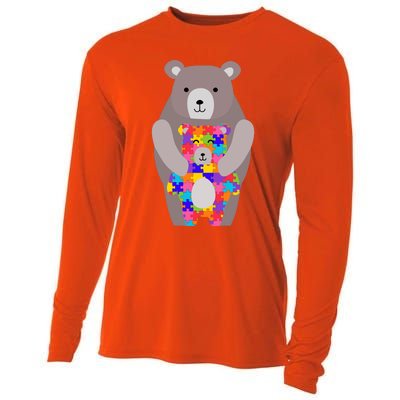 Autism Mama Bear Gift Cool Gift Cute Autistic Hoody Gift Cooling Performance Long Sleeve Crew