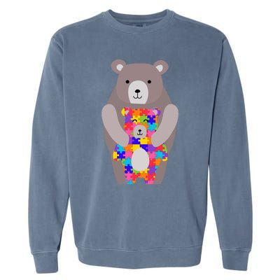 Autism Mama Bear Gift Cool Gift Cute Autistic Hoody Gift Garment-Dyed Sweatshirt