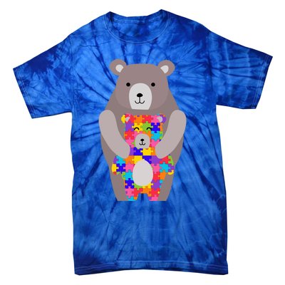 Autism Mama Bear Gift Cool Gift Cute Autistic Hoody Gift Tie-Dye T-Shirt