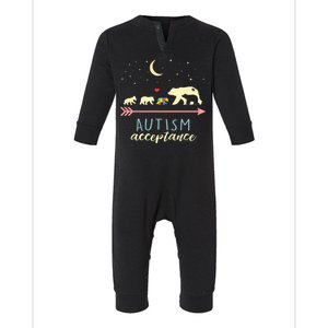 Autism Mama Bear With 4 Cubs Meaningful Gift Infant Fleece One Piece