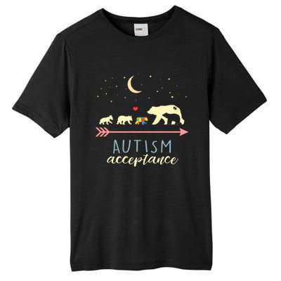 Autism Mama Bear With 4 Cubs Meaningful Gift Tall Fusion ChromaSoft Performance T-Shirt