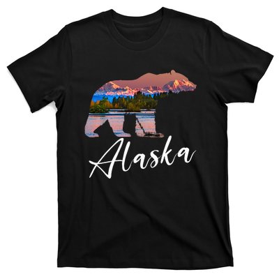 Alaskan Mountains Bear Grizzly Alaska State Souvenirs T-Shirt