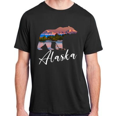 Alaskan Mountains Bear Grizzly Alaska State Souvenirs Adult ChromaSoft Performance T-Shirt