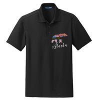 Alaskan Mountains Bear Grizzly Alaska State Souvenirs Dry Zone Grid Polo