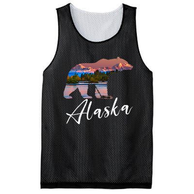 Alaskan Mountains Bear Grizzly Alaska State Souvenirs Mesh Reversible Basketball Jersey Tank