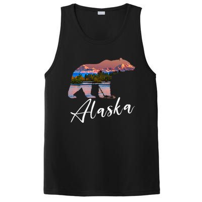 Alaskan Mountains Bear Grizzly Alaska State Souvenirs PosiCharge Competitor Tank