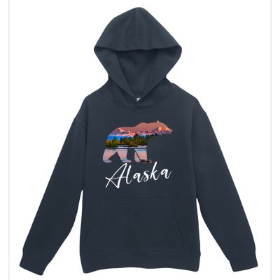 Alaskan Mountains Bear Grizzly Alaska State Souvenirs Urban Pullover Hoodie