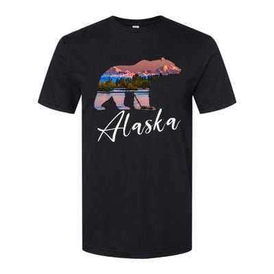 Alaskan Mountains Bear Grizzly Alaska State Souvenirs Softstyle CVC T-Shirt