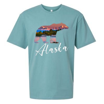 Alaskan Mountains Bear Grizzly Alaska State Souvenirs Sueded Cloud Jersey T-Shirt