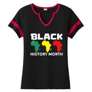 African Map Black History Month Ladies Halftime Notch Neck Tee