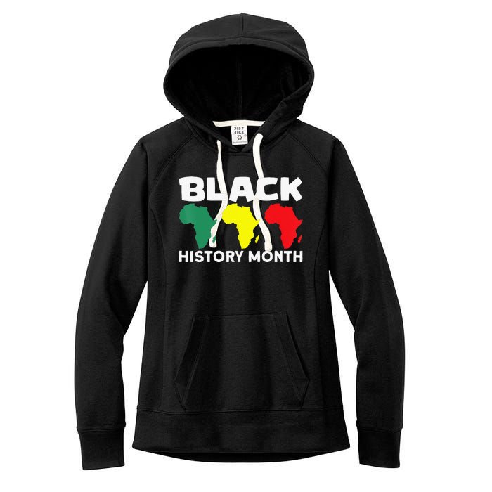 African Map Black History Month Women's Fleece Hoodie