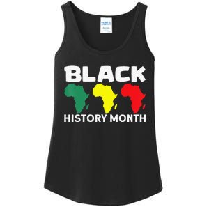 African Map Black History Month Ladies Essential Tank