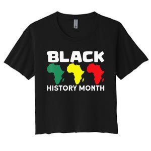 African Map Black History Month Women's Crop Top Tee