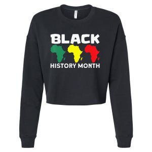 African Map Black History Month Cropped Pullover Crew