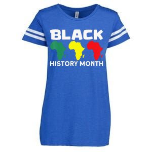 African Map Black History Month Enza Ladies Jersey Football T-Shirt