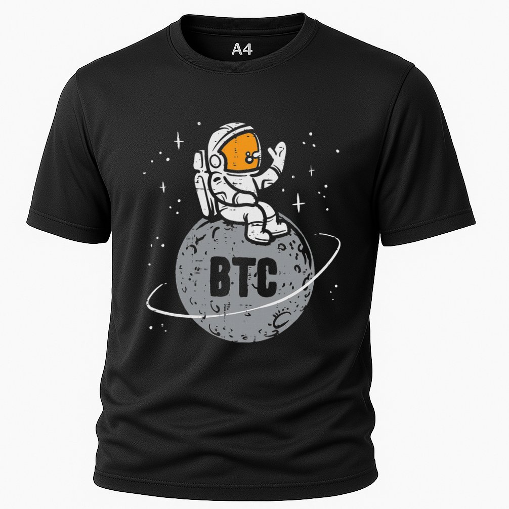 Astronaut Moon Btc Bitcoin Crypto Cryptocurrency Performance Shirt