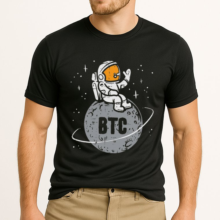 Astronaut Moon Btc Bitcoin Crypto Cryptocurrency Performance Shirt