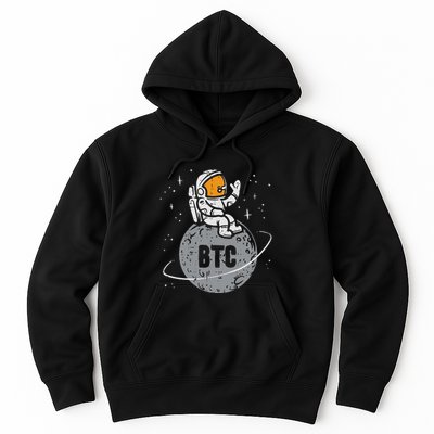 Astronaut Moon Btc Bitcoin Crypto Cryptocurrency Hoodie