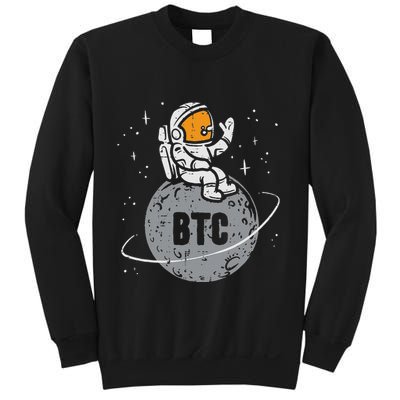 Astronaut Moon Btc Bitcoin Crypto Cryptocurrency Sweatshirt