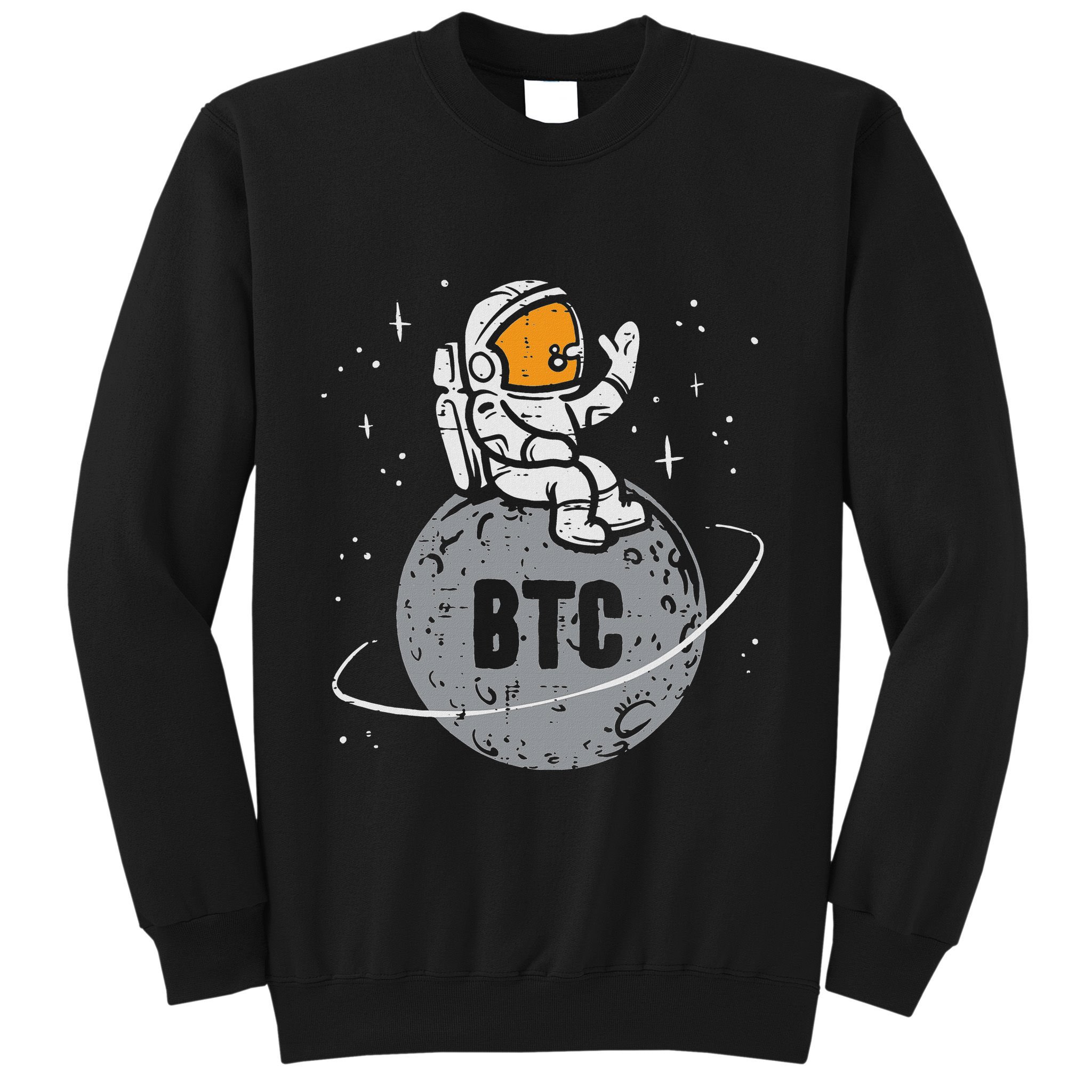 Astronaut Moon Btc Bitcoin Crypto Cryptocurrency Sweatshirt