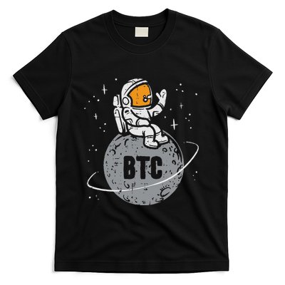 Astronaut Moon Btc Bitcoin Crypto Cryptocurrency T-Shirt