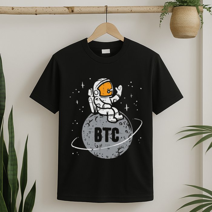 Astronaut Moon Btc Bitcoin Crypto Cryptocurrency T-Shirt