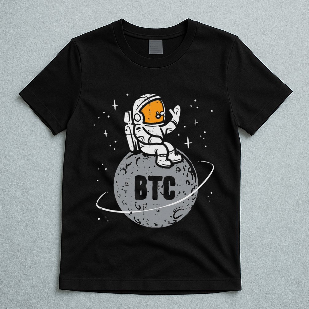 Astronaut Moon Btc Bitcoin Crypto Cryptocurrency T-Shirt
