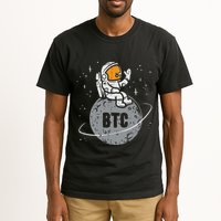 Astronaut Moon Btc Bitcoin Crypto Cryptocurrency Tall T-Shirt