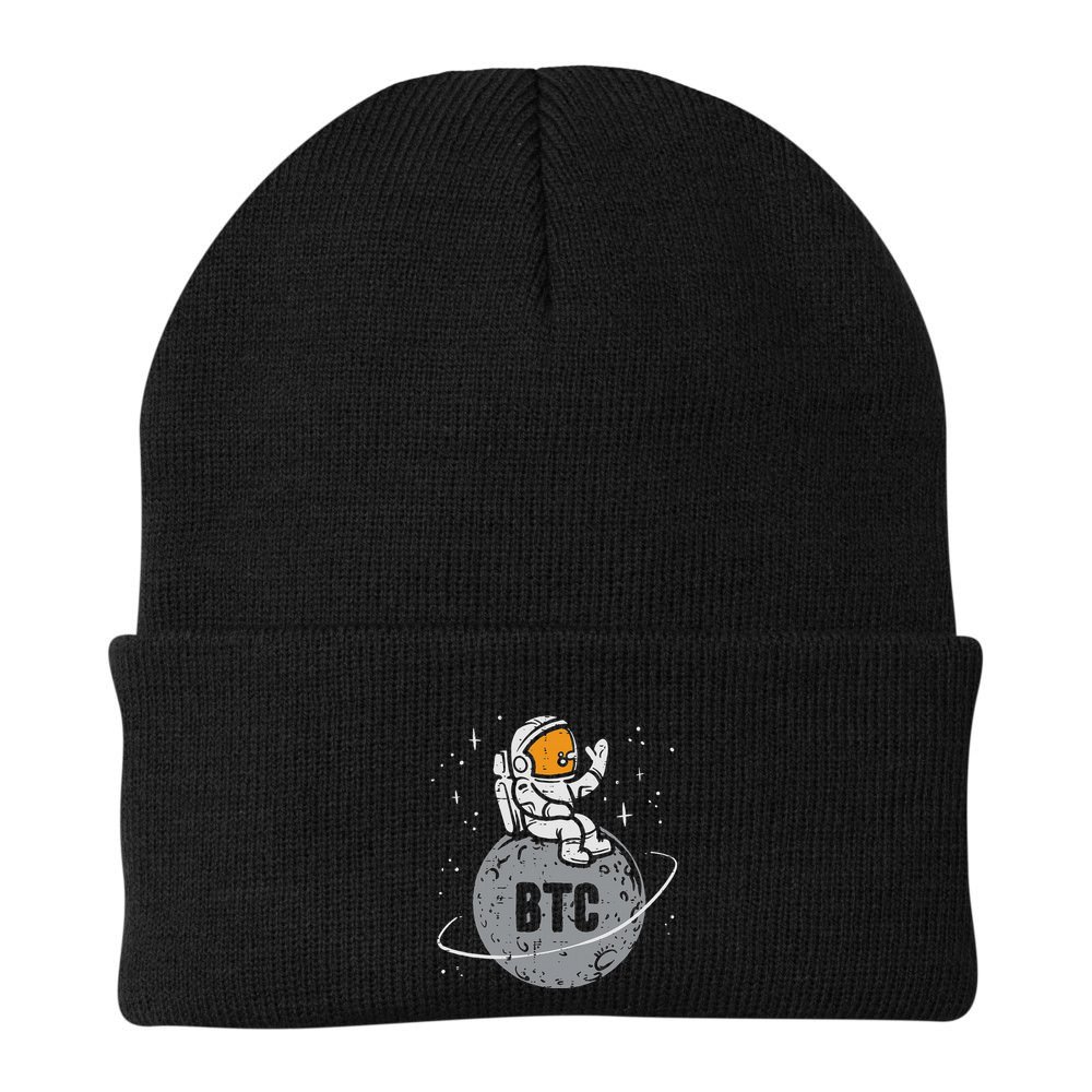 Astronaut Moon Btc Bitcoin Crypto Cryptocurrency Beanie