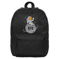 Astronaut Moon Btc Bitcoin Crypto Cryptocurrency 16 in Basic Backpack