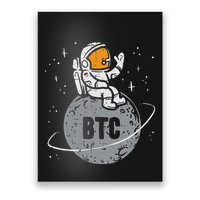 Astronaut Moon Btc Bitcoin Crypto Cryptocurrency Poster
