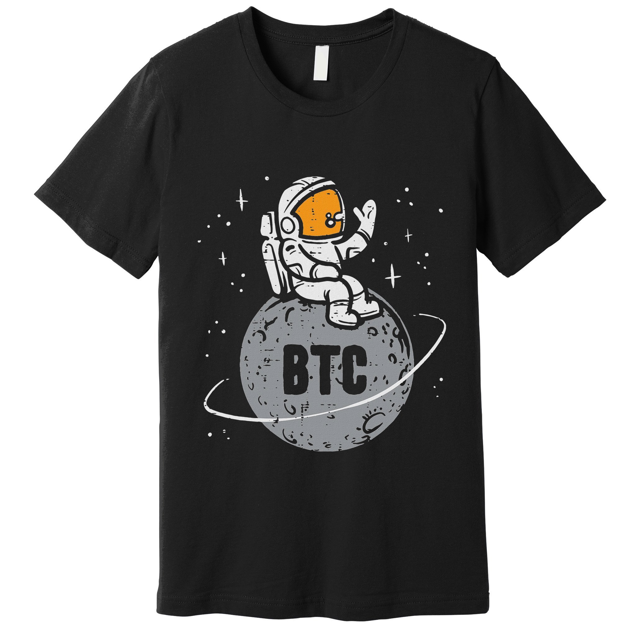 Astronaut Moon Btc Bitcoin Crypto Cryptocurrency Premium T-Shirt