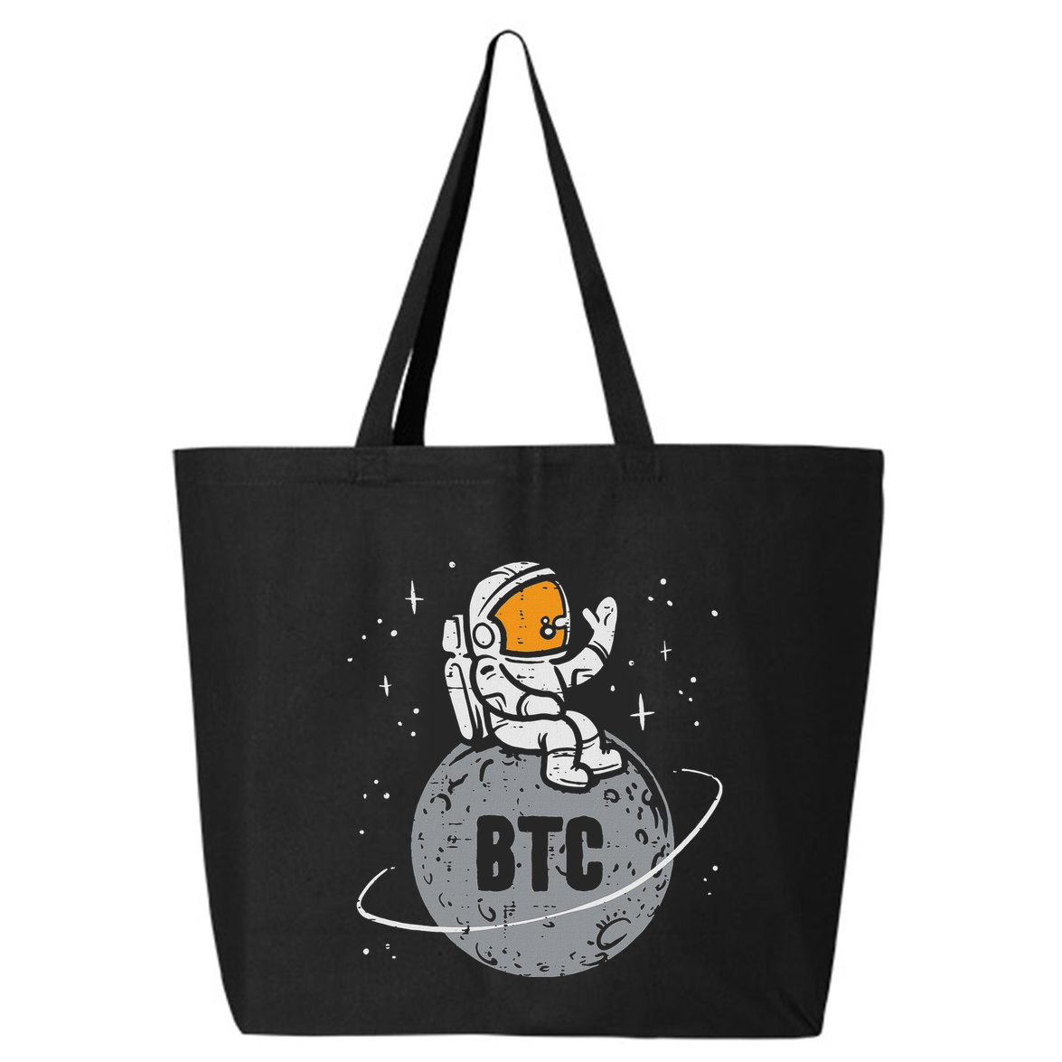 Astronaut Moon Btc Bitcoin Crypto Cryptocurrency 25L Jumbo Tote