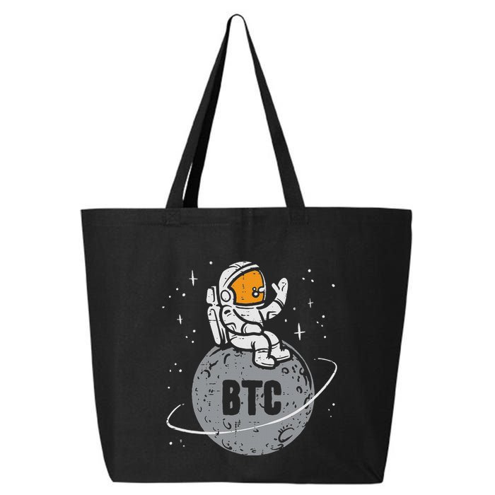 Astronaut Moon Btc Bitcoin Crypto Cryptocurrency 25L Jumbo Tote