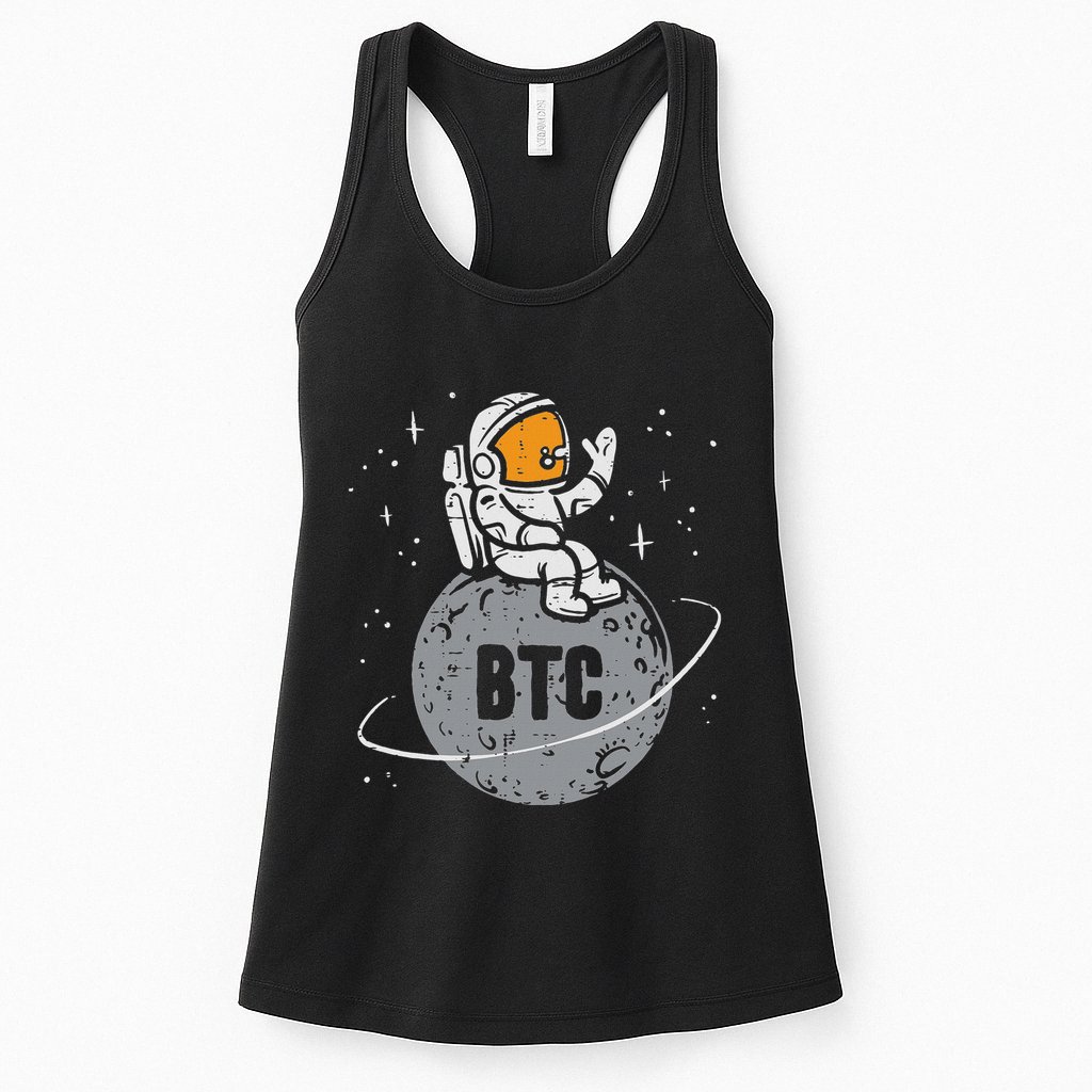 Astronaut Moon Btc Bitcoin Crypto Cryptocurrency Womens Tank Top