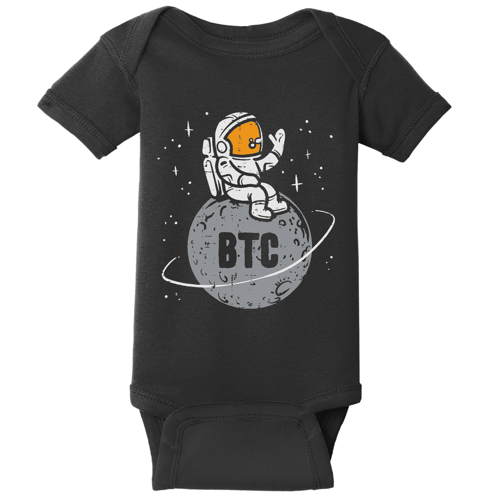 Astronaut Moon Btc Bitcoin Crypto Cryptocurrency Baby Bodysuit