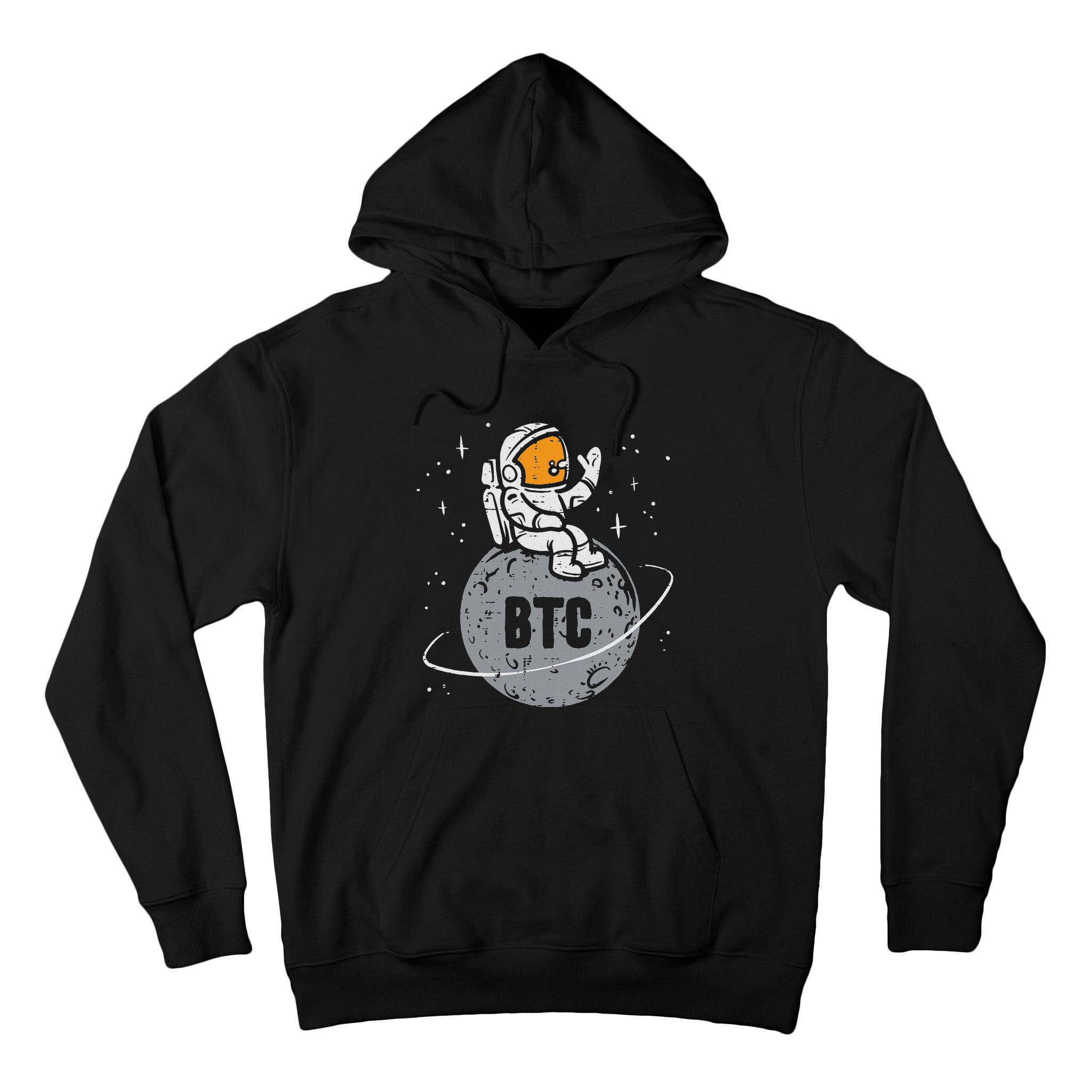 Astronaut Moon Btc Bitcoin Crypto Cryptocurrency Tall Hoodie
