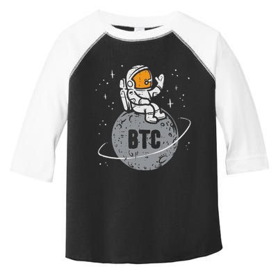 Astronaut Moon Btc Bitcoin Crypto Cryptocurrency Toddler Fine Jersey T-Shirt