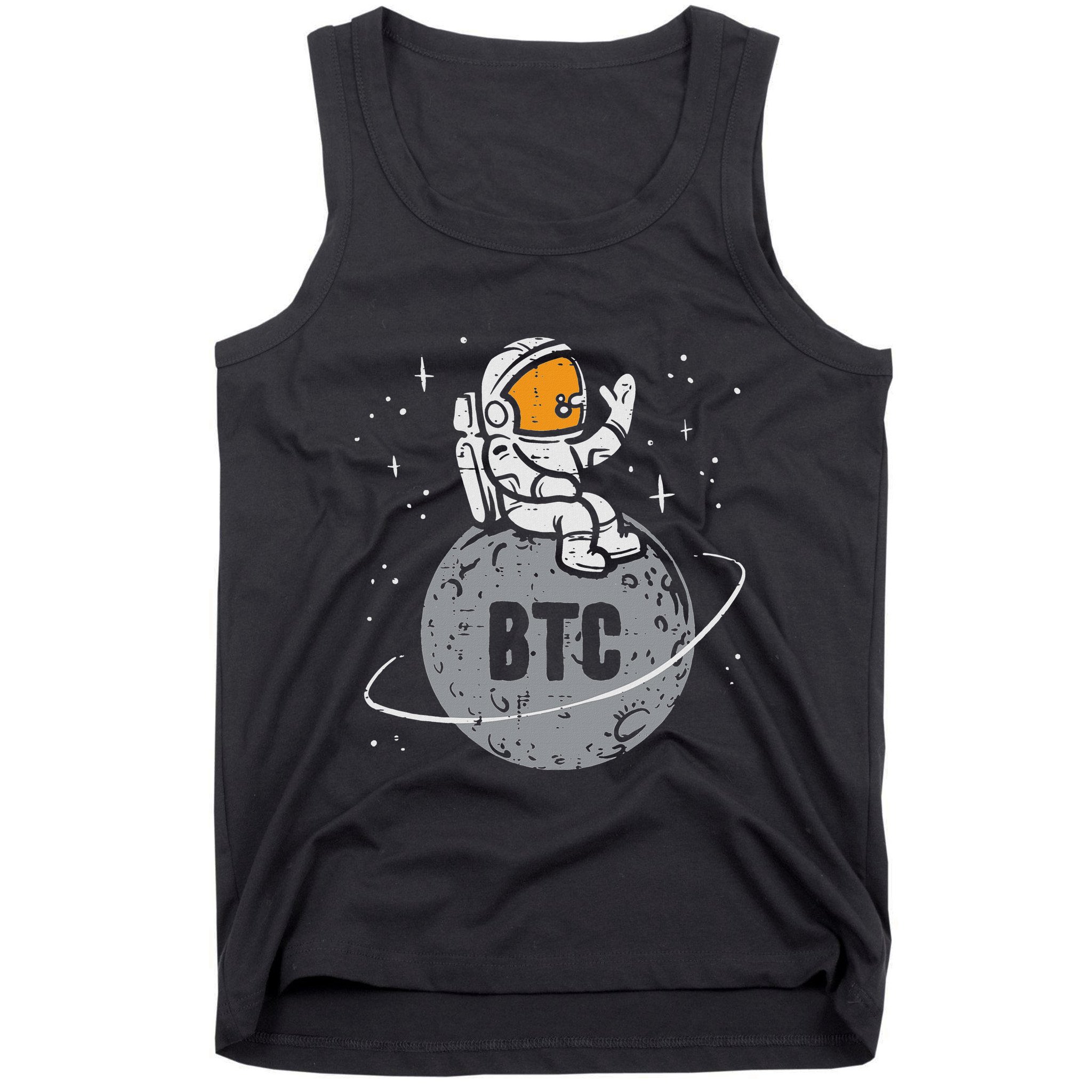 Astronaut Moon Btc Bitcoin Crypto Cryptocurrency Tank Top