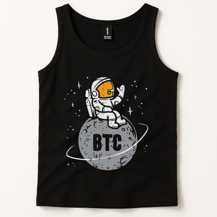 Astronaut Moon Btc Bitcoin Crypto Cryptocurrency Tank Top