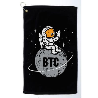 Astronaut Moon Btc Bitcoin Crypto Cryptocurrency Golf Towel