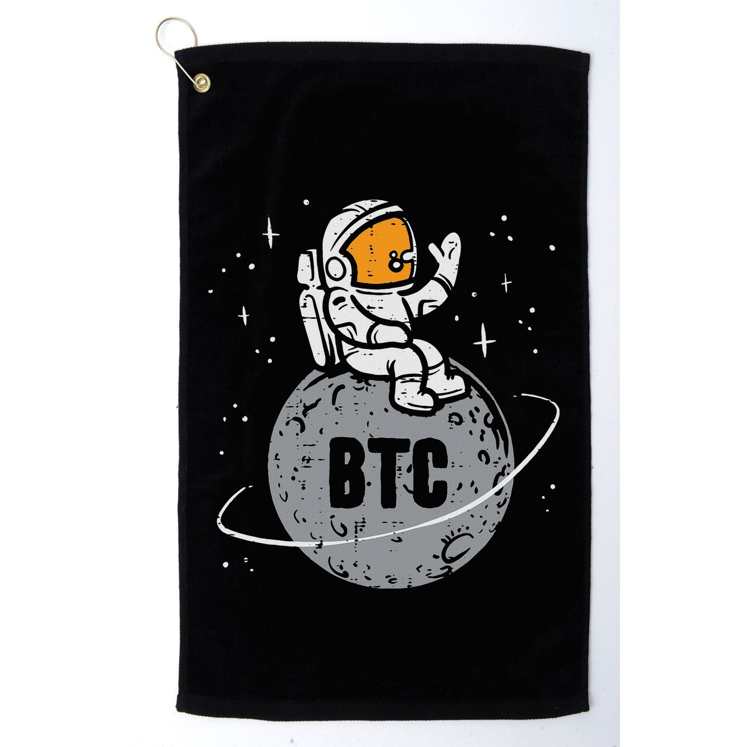 Astronaut Moon Btc Bitcoin Crypto Cryptocurrency Golf Towel
