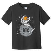 Astronaut Moon Btc Bitcoin Crypto Cryptocurrency Toddler T-Shirt