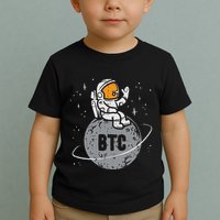 Astronaut Moon Btc Bitcoin Crypto Cryptocurrency Toddler T-Shirt