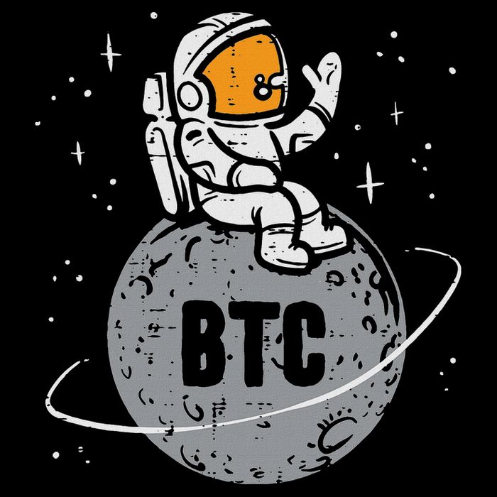 Astronaut Moon Btc Bitcoin Crypto Cryptocurrency Cropped Pullover Crew