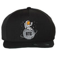 Astronaut Moon Btc Bitcoin Crypto Cryptocurrency Wool Snapback Cap