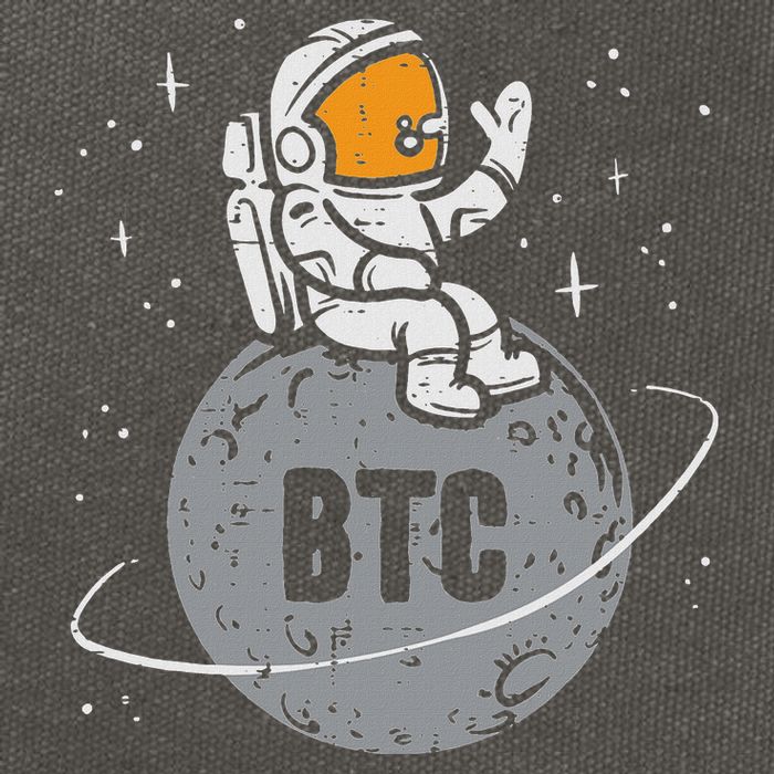 Astronaut Moon Btc Bitcoin Crypto Cryptocurrency Cotton Canvas Backpack