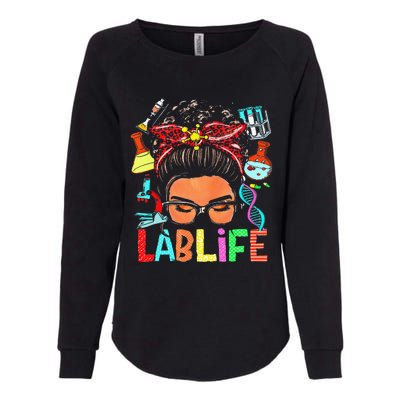 Afro Messy Bun Laboratory Life Lab Week 2024 Lab Technician Womens California Wash Sweatshirt