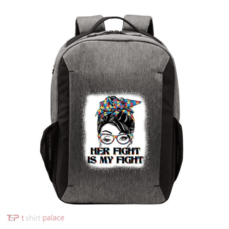 Autism Messy Bun Autistic Bleached Gift Vector Backpack