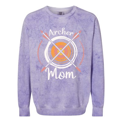 Archer Mom Bowmaster Archery Bow And Arrow Mothers Day Gift Colorblast Crewneck Sweatshirt